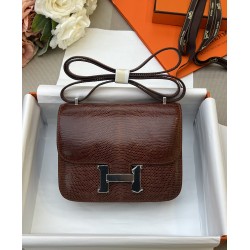 Constance Kang Kang 19cm Hcp imported top lizard skin maple brown silver buckle counter synchronization handmade beeswax thread sewing pure steel hardware in stock