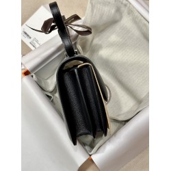 Constance Kang Kang 19cm Black Epsom Palm Leather Silver Buckle