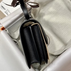 Constance Kang Kang 19cm Black Epsom Palm Leather Silver Buckle