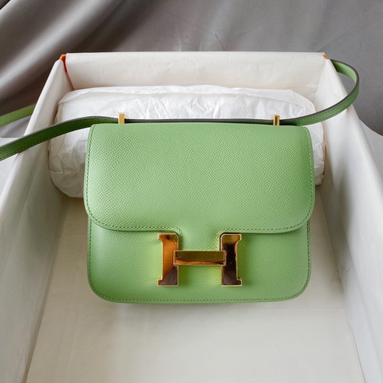 Custom Constance 19 Constance 3i Avocado Green Gold Buckle Epsom Leather so fairy color this summer the hottest color highest version full hand-stitched