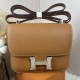 HERMES Constance Stewardess Bag New with Mirror 19 Kang Kang Golden Brown Silver Buckle High-end Quality Epsom Cowhide Leather Handmade Waxed Line Shoulder Crossbody Mini Size 19154cm In stock Lot 700