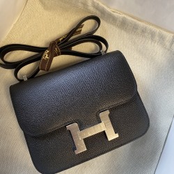 Kang Kang 19 Palm Leather Black with Silver Buckle