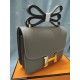 Elephant Gray constance Kang Kang Stewardess Bag 19cm 23cm Original epsom Leather Gold and Silver Buckle Half Hand Sewing Sewing Waxed Lot 700
