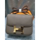 Elephant Gray constance Kang Kang Stewardess Bag 19cm 23cm Original epsom Leather Gold and Silver Buckle Half Hand Sewing Sewing Waxed Lot 700