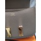 Elephant Gray constance Kang Kang Stewardess Bag 19cm 23cm Original epsom Leather Gold and Silver Buckle Half Hand Sewing Sewing Waxed Lot 700
