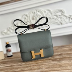 Kang Kang Stewardess Bag Color Almond Greenconstance 19cm epsom Palm Calfskin Locomotive Semi-Collector Waxed Stitching Lot of 700