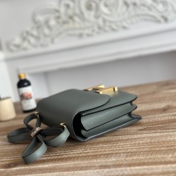 Kang Kang Stewardess Bag Color Almond Greenconstance 19cm epsom Palm Calfskin Locomotive Semi-Collector Waxed Stitching Lot of 700