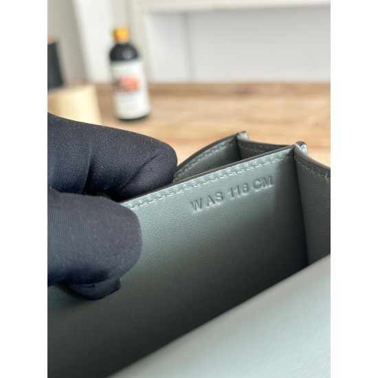 Kang Kang Stewardess Bag Color Almond Greenconstance 19cm epsom Palm Calfskin Locomotive Semi-Collector Waxed Stitching Lot of 700