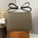 HERMES Constance Stewardess Bag New with Mirror 19 Kang Kang Elephant Gray Silver Buckle High-end Quality Epsom Cowhide Leather Handmade Waxed Thread Shoulder Crossbody Bag Mini Size 19154cm In stock Lot 700