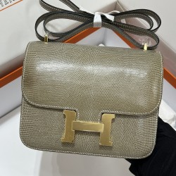 Constance Kang Kang 19cm Hcp imported top lizard skin sisal rope gray gold buckle counter synchronization handmade beeswax thread sewing pure steel hardware in stock