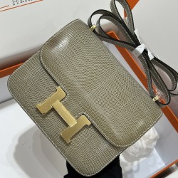 Constance Kang Kang 19cm Hcp imported top lizard skin sisal rope gray gold buckle counter synchronization handmade beeswax thread sewing pure steel hardware in stock