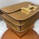 HERMES Constance Stewardess Bag New with Mirror 19 Kang Kang Golden Brown Gold Buckle High-end Quality Epsom Cowhide Leather Handmade Waxed Line Shoulder Crossbody Bag Mini Size 19154cm In stock Lot 700