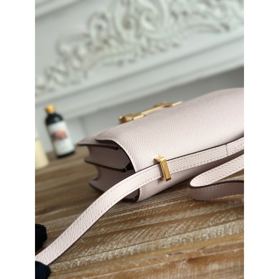 Kang Kang Stewardess Bag Color Dreamy Pink Purple constance 19cm epsom Palm Calfskin Locomotive Semi-Collector Waxed Stitching Lot of 700
