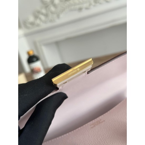 Kang Kang Stewardess Bag Color Dreamy Pink Purple constance 19cm epsom Palm Calfskin Locomotive Semi-Collector Waxed Stitching Lot of 700