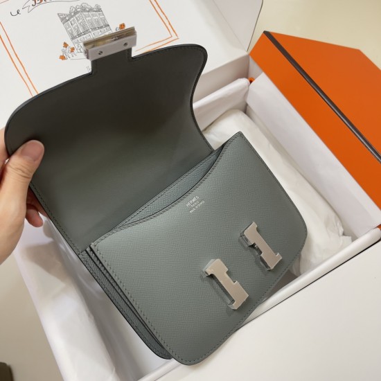 Constance Kang Kang 19cm New Color Almond Green Silver Buckle Epsom Palm Leather