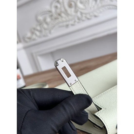 Kylie II mini color bubble green imported epsom leather semi-handmade hand-stitched waxed thread size 19cm Lot of 680