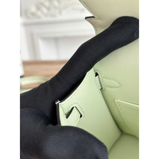 Kylie II mini color bubble green imported epsom leather semi-handmade hand-stitched waxed thread size 19cm Lot of 680