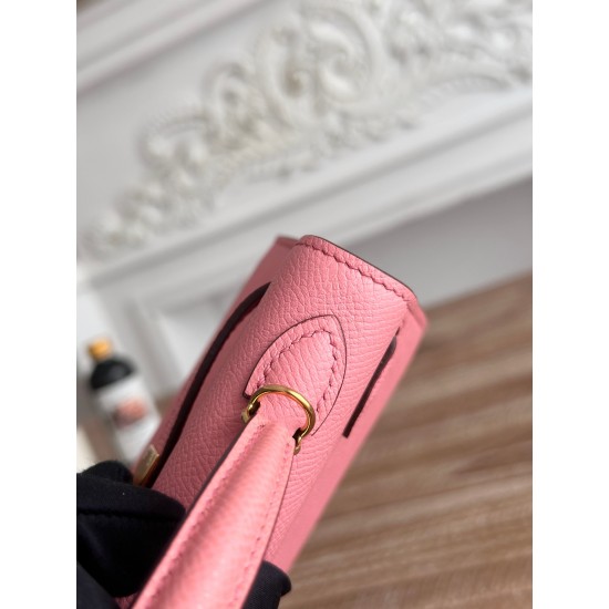 Kylie II mini color milkshake powder imported epsom leather semi-handmade hand-stitched waxed thread size 19cm Lot of 680