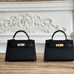 Kylie II mini color black imported epsom leather semi-handmade hand-stitched waxed thread size 19cm Lot of 680