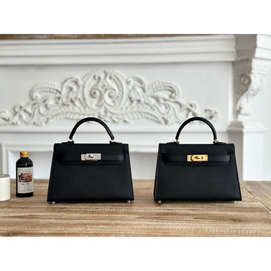 Kylie II mini color black imported epsom leather semi-handmade hand-stitched waxed thread size 19cm Lot of 680