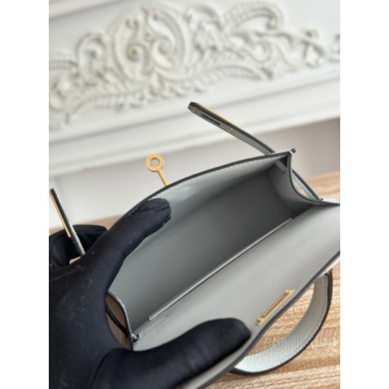 Kylie II mini color chalice orchid imported epsom leather semi-handmade hand-stitched waxed thread size 19cm Lot of 680