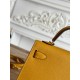 Kylie II mini color mustard yellow imported epsom leather semi-handmade hand-stitched waxed thread size 19cm Lot of 680