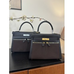 Kelly lakis kelly 2832 two sizes gold and silver buckle double zipper pocket design is also too chic ah swift leather half hand waxed stitching all stainless steel hardware subtle glossy feeling hand carry or shoulder carry is very elegant daily commuting