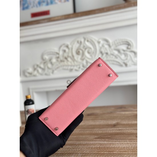 Kylie II mini color milkshake powder imported epsom leather semi-handmade hand-stitched waxed thread size 19cm Lot of 680