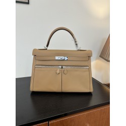 Kelly lakis kelly 2832 two sizes gold and silver buckle double zipper pocket design is also too chic ah swift leather half hand waxed stitching all stainless steel hardware subtle glossy feeling hand carry or shoulder carry is very elegant daily commuting