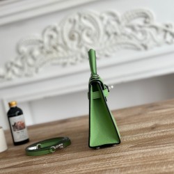 Kylie II mini color avocado green imported epsom leather semi-handmade hand-stitched waxed thread size 19cm Lot of 680