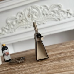 Kylie II mini color trench coat gray imported epsom leather semi-handmade hand-stitched waxed thread size 19cm Lot of 680