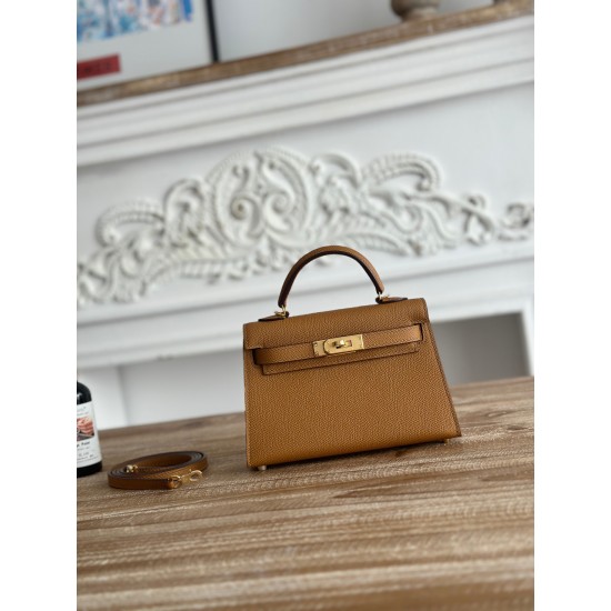 Kylie II mini color cookie color imported epsom leather semi-handmade hand sewing waxed thread size 19cm Lot of 680