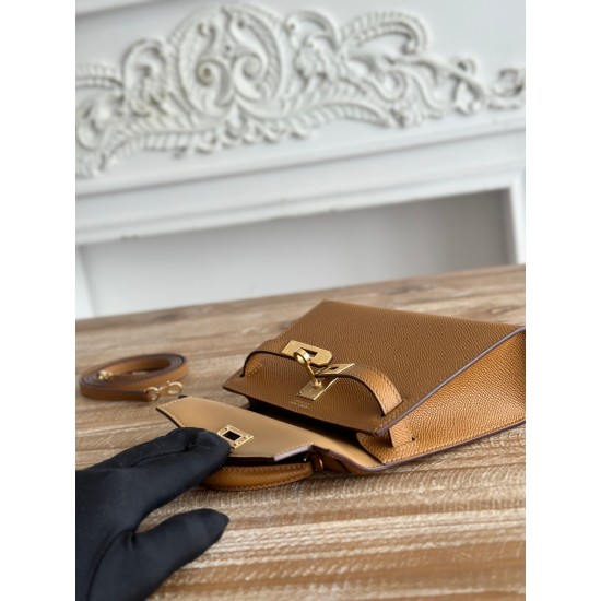 Kylie II mini color cookie color imported epsom leather semi-handmade hand sewing waxed thread size 19cm Lot of 680