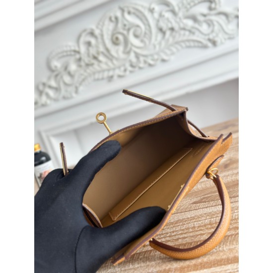 Kylie II mini color cookie color imported epsom leather semi-handmade hand sewing waxed thread size 19cm Lot of 680