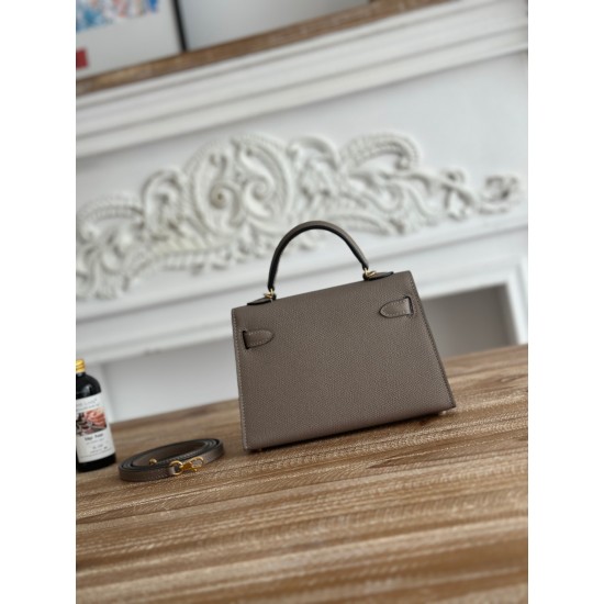 Kylie II mini color asphalt grey imported epsom leather semi-handmade hand-stitched waxed thread size 19cm Lot of 680