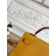 Kylie II mini color mustard yellow imported epsom leather semi-handmade hand-stitched waxed thread size 19cm Lot of 680