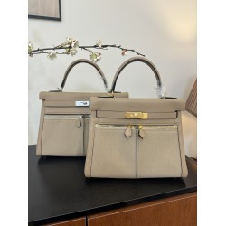 Kelly lakis kelly 2832 two sizes gold and silver buckle double zipper pocket design is also too chic ah swift leather half hand waxed stitching all stainless steel hardware subtle glossy feeling hand carry or shoulder carry is very elegant daily commuting