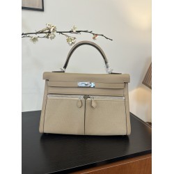 Kelly lakis kelly 2832 two sizes gold and silver buckle double zipper pocket design is also too chic ah swift leather half hand waxed stitching all stainless steel hardware subtle glossy feeling hand carry or shoulder carry is very elegant daily commuting