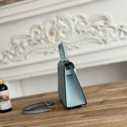 Kylie II mini color haze blue imported epsom leather semi-handmade hand-stitched waxed thread size 19cm Lot of 680