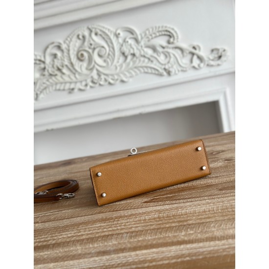 Kylie II mini color cookie color imported epsom leather semi-handmade hand sewing waxed thread size 19cm Lot of 680