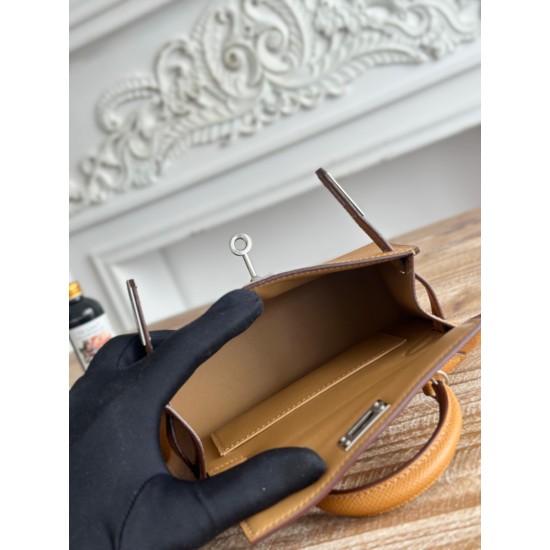 Kylie II mini color cookie color imported epsom leather semi-handmade hand sewing waxed thread size 19cm Lot of 680