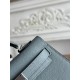 Kylie II mini color linen blue imported epsom leather semi-handmade hand-stitched waxed thread size 19cm Lot of 680