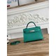 Kylie II mini color Verona green imported epsom leather semi-handmade hand-stitched waxed thread size 19cm Lot of 680