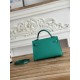Kylie II mini color Verona green imported epsom leather semi-handmade hand-stitched waxed thread size 19cm Lot of 680