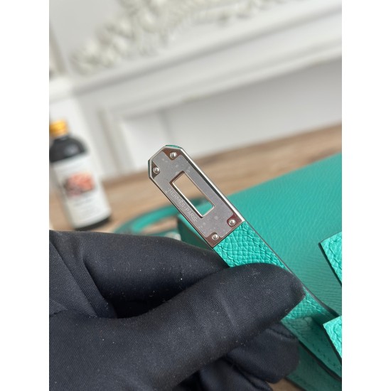 Kylie II mini color Verona green imported epsom leather semi-handmade hand-stitched waxed thread size 19cm Lot of 680