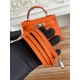 Kylie II mini color orange imported epsom leather semi-handmade hand-stitched waxed thread size 19cm Lot of 680