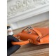 Kylie II mini color orange imported epsom leather semi-handmade hand-stitched waxed thread size 19cm Lot of 680