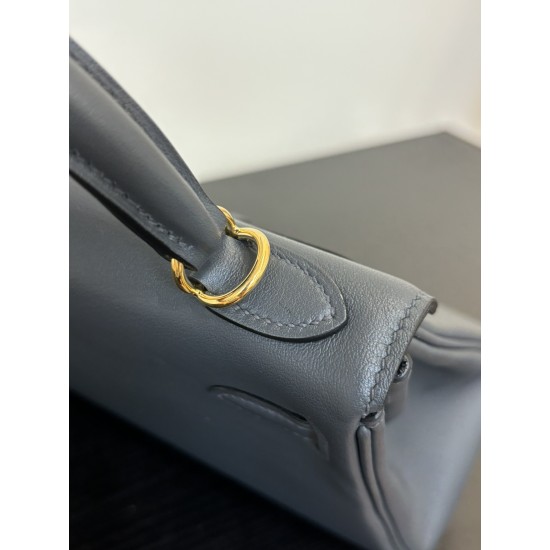 P1600 Kylie Colrmatic swift leather All-steel hardware First release single color Bullying slate gray Black horse in this year's color card In stock 2528 gold and silver buckle