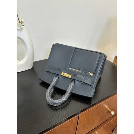 Platinum Colrmatic swift leather All-steel hardware First single color Bully slate gray Black horse in this year's color card In stock 2530 gold and silver buckle