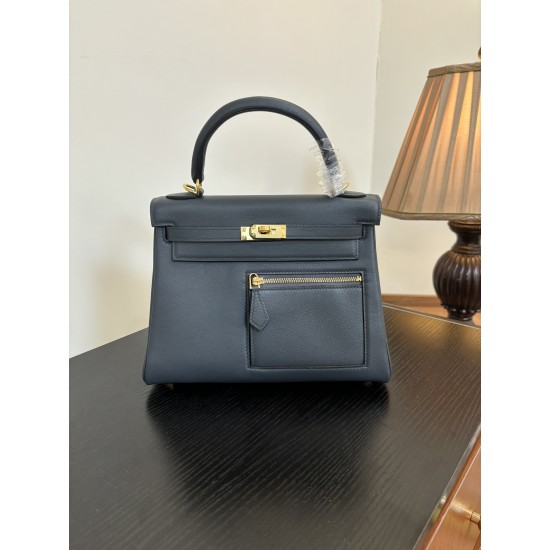 Kylie Colrmatic swift leather All-steel hardware First release single color Bullying slate gray Black horse in this year's color card In stock 2528 gold and silver buckle